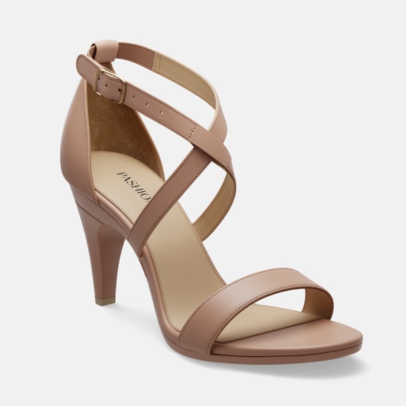 CONVERTIBLE HEEL - Pashion 1.0 The Sandal - Latte Leather Stiletto 4 Inch - Picture 2 of 7